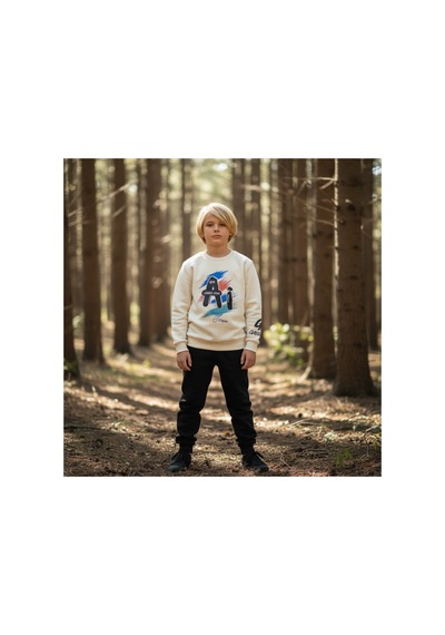 Fesshera Kids Erkek Çocuk Eşofman Takımı Baskılı Sweatshirt Ve Siyah Jogger Alt Pamuklu Kışlık Takım Bej Fesshera Kids Erkek Çocuk Eşofman Takımı Baskılı Sweatshirt Ve Siyah Jogger Alt Pamuklu Kışlık Takım Bej