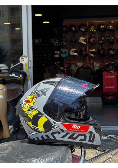 Mts Fullface Kask Ece2206 Sertifikalı Güneş Vizörlü Gri