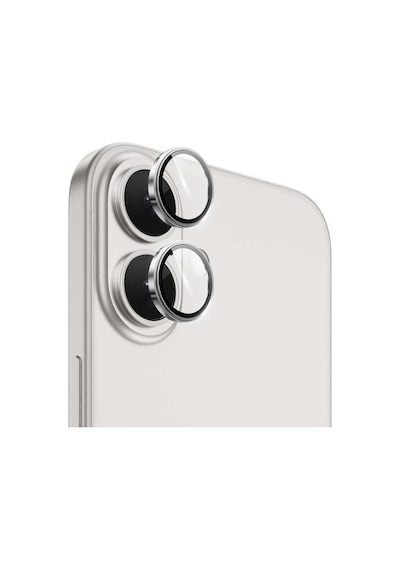 Apple Uyumlu iPhone 17 Metal Çerçeveli Temperli Kamera Lens Koruyucu Gümüş