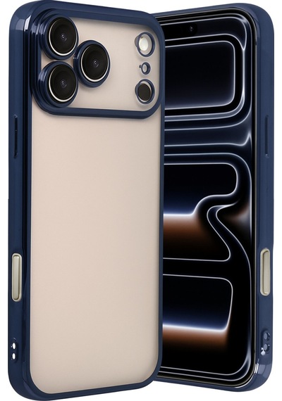 Apple iPhone  Uyumlu  17 Pro Razer Lensli Silikon - Lacivert Çok Renkli