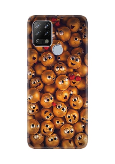 Tecno Pova Kılıf Resimli Desenli Silikon Platinium Series Gold Emoji 1877