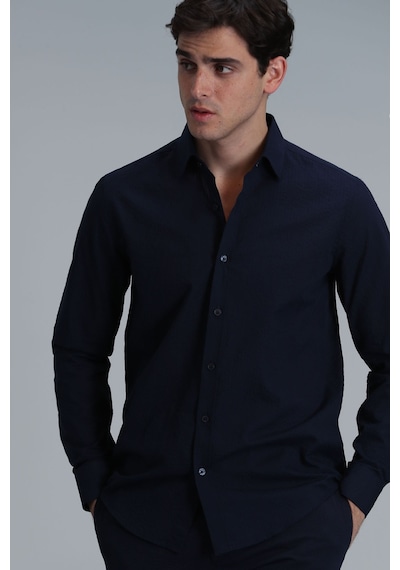 Lufian Erkek Lıne Basic Comfort Fit Gömlek 111010614 Lacivert