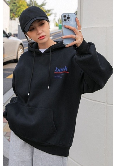 Altamira Unisex Back Baskılı Oversize Kapşonlu Sweatshirt 001