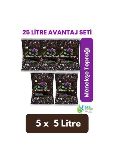 20 Lt Menekşe Toprağı - 5x5 Lt Paket Özel Formül Hava Alan Yapı Çiçeklenme Desteği Diğer