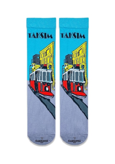 Carnaval Socks Taksim Desenli Renkli Çorap Çok Renkli