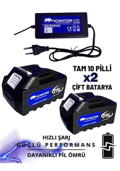 Schmıtzer Sch-2budama-m Pro Set 21v Çelik Şanzuman 2 Pala Ve Zincir Şarjlı Dal Ağaç Kesme Bağ Budama Makas Testere