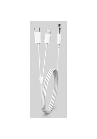 Cr79 2in1 Type-c & İphone İle Uyumlu To 3.5mm Aux Araç Ve Kulaklık Ses Kablosu 1m