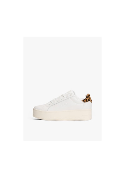 Tommy Hilfiger Tjw Flatform Leopard Beyaz Kadın Sneaker-9529 Beyaz