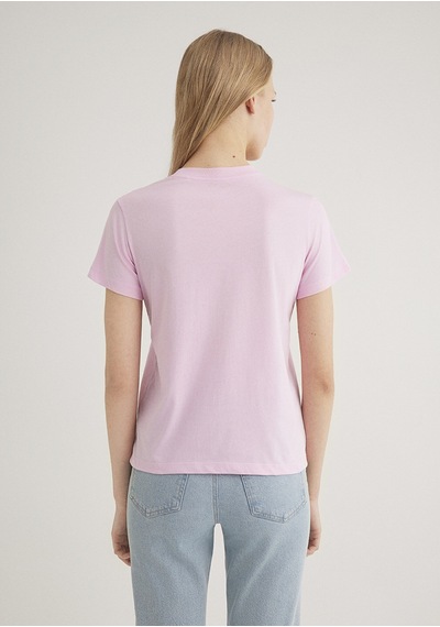Mavi - Çiçek Baskılı Pembe Tişört 1612956-71117 Pembe