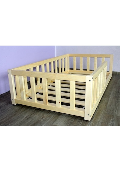 Markaawm Markaawm Montessori Çocuk Yatak Doğal Çam 90X190 Karyola Yelken Akçaağaç