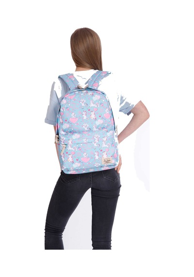 Renkli Kadın Kaukko Kız Nature Unicorn Turkuaz Okul Çantası K1317