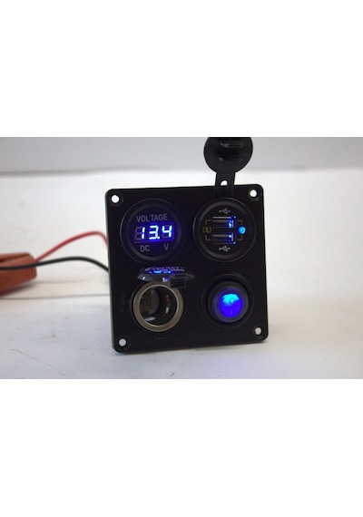 1 Swichli 12-24W 90/90M Anahtar Paneli Çift Usb ve Çakmaklık