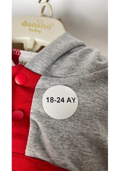18-24 Ay Yazılı Beden Etiketi Yuvarlak Yapışkanlı 3x3 Cm 150 Adet