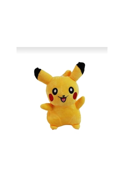 %100 Yerli Üretim Sarı Renk Pikaçhu Pokemon Peluş Oyuncak 34 22 Büyük Boy Sarı