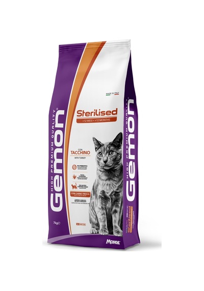Gemon Sterilised Hindili Kısırlaştırılmış Yetişkin Kedi Maması 7 Kg