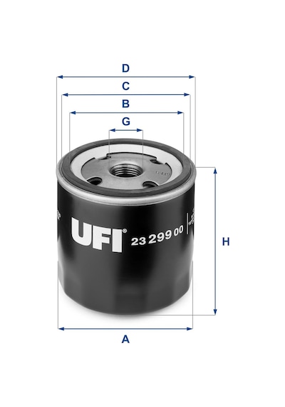 Ufi Yağ Filtresi Vidalı Astra F, Astra G H, Vectra A, Zafıra B 23.299.00