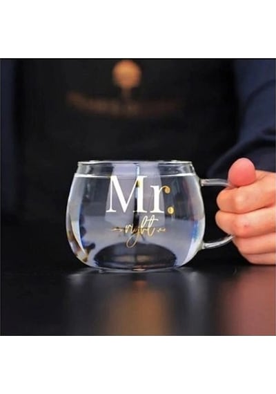 Mr.Right (Erkek Haklı) Model Kulplu Borosilikat Cam Bardak Kupa 4