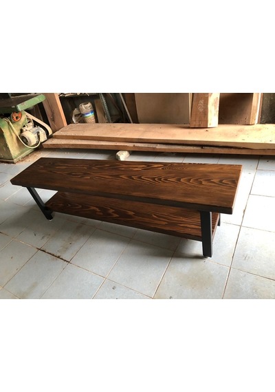 Bintaşmobilya Ceviz Rengi Kütük Ağaç Tv Sehpası 170X35.Cm