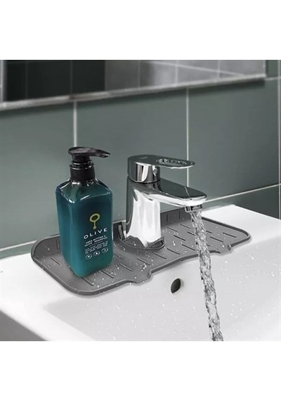 BUFFER® Lavabo İçin Silikon Esnek Mat Musluk Sapı Damlama Tutucu