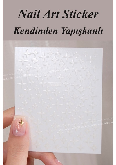 Nail Art Sticker Kendinden Yapışkanlı, Tırnak Süsleme, Tırnak Dövmesi Stikır 964b Beyaz-964b Nail Art Sticker Kendinden Yapışkanlı, Tırnak Süsleme, Tırnak Dövmesi Stikır 964b Beyaz-964b