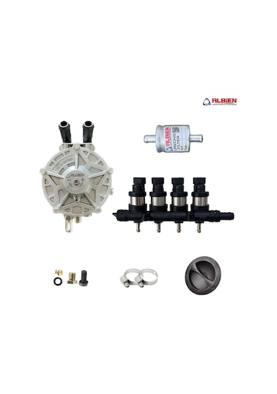 Atiker Uyumlu Sıralı Sistem Regülatör 140kw + Albien Ultra Lpg Enjektör 4 Silindir 2 Ohm