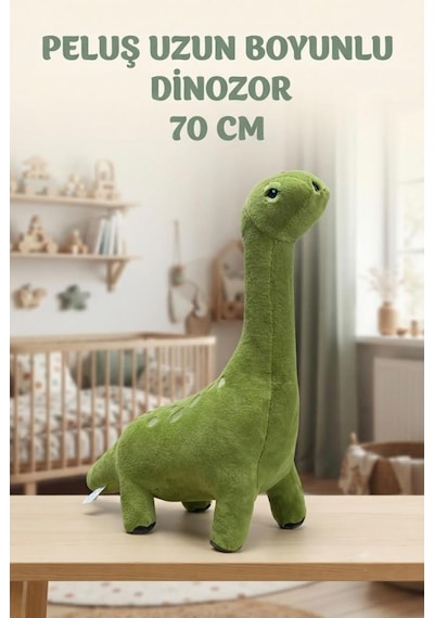 Büyük Dinozor Peluş 70 Cm Sevimli Ve Konforlu Uyku Yastığı Ve Sarılma Arkadaşı Dekoratif Oyuncak Yeşil