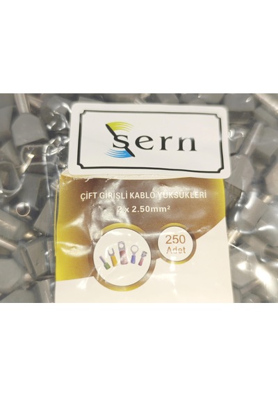 2,5 Mm Çift Girişli İzoleli Kablo Yüksüğü Fransız Norm Gri 1 Paket 250 Adet