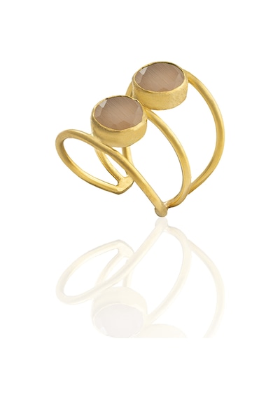 Kadir Jewellery 22 Ayar Altın Kaplama Kadın Zirkon Taşlı Yüzük Turuncu 84457210