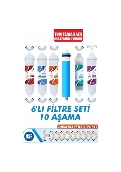Kapalı Kasa Su Arıtma Cihazı 6 filtre 10 Aşama Filtre Seti