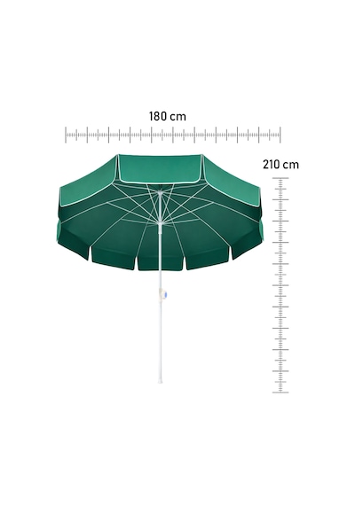 Garden Yüksek Kaliteli Eğilebilir Güneş Geçirmez Plaj Şemsiyesi 200cm - Düz Desen Karışık Renk