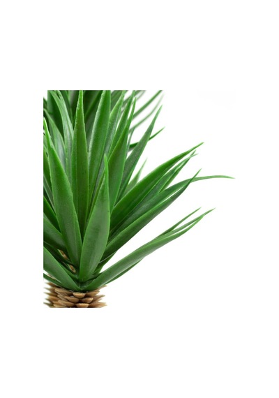 Dünya Desenli Mermer Görünümlü Saksıda Iki Dal Yapay Kaktüs Aloe
