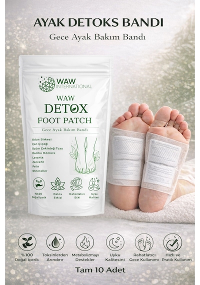 Waw Detox Foot Patch 10 Adet Ayak Altı Gece Bakım Bandı - 842627295