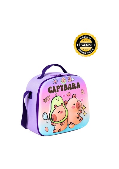Capybara Orijinal Lisanslı Çocuk Beslenme Çantası Isı Yalıtımlı Lila