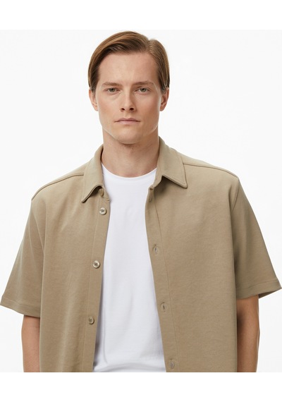 Nautica Erkek Bej Regular Fit Kısa Kollu Gömlekdüzw55521t