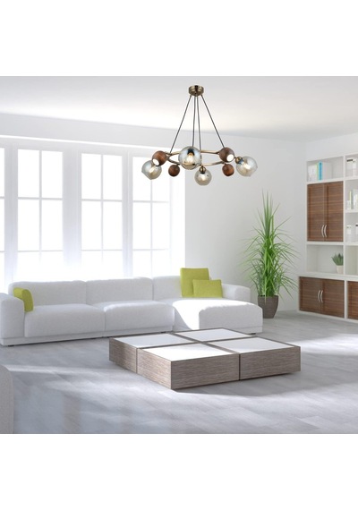 Lucea Jamo 4+4 Antık Lak Avize 4xgu10+4xe27 Çok Renkli
