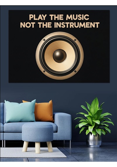 "play The Music" Enstrüman Dekoratif Kanvas - Mdf Ahşap Tablo