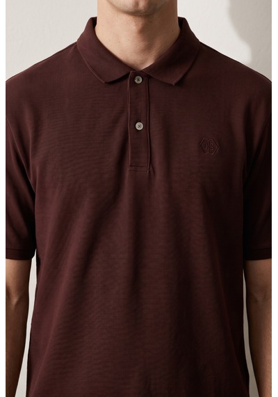 D'S Damat Ds Damat Regular Fit Pas %100 Pamuklu Uzun Ömürlü Kıvrılmaz Polo Yaka Nakışlı T-shirt 4hc14ort51000 Ps1