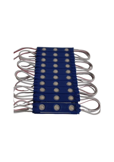 1,2 Watt 3lü Lensli Mavi Led Modül 2835 Reklamcı Modül 10 Adet