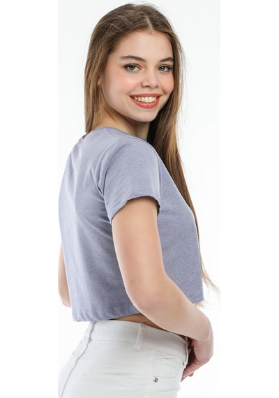 Kadın Crop Örme Tişort Spr21y13 001
