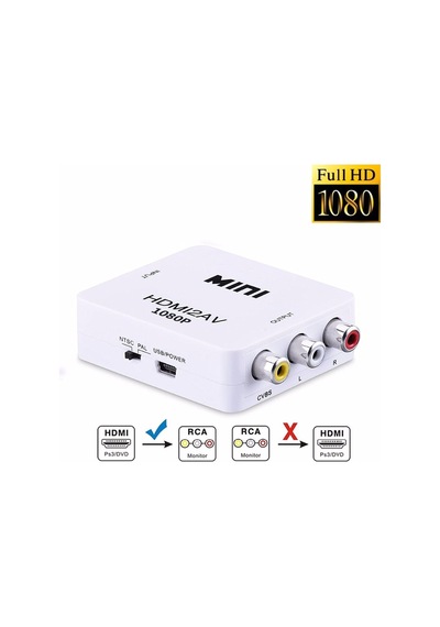Hdmi To Av (Audio Video) Çevirici Hdmi - Av (Rca Tos) Dönüştürücü