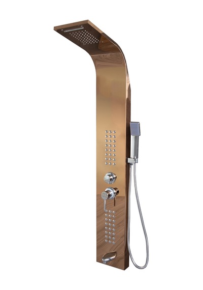 Decordem Banora Infinity Lux Duş Paneli, 5 Fonksiyonlu, Bronz