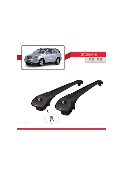 Kia Sorento 2002-2009 Arası İle Uyumlu Ace-1 Ara Atkı Tavan Barı Siyah
