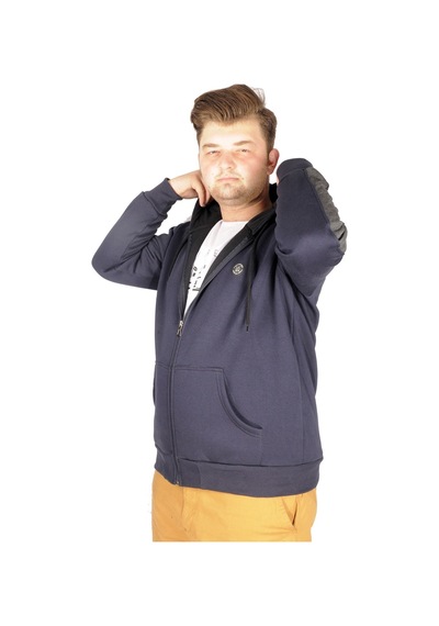 Mode Xl Büyük Beden Erkek Sweatshirt Arm Strap 21503 Lacivert 001