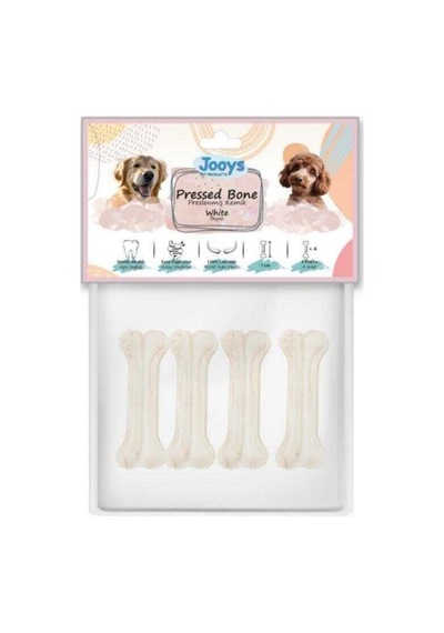 Jooys Beyaz Pres Köpek Ödül Kemiği 7 Cm 4'lü Paket