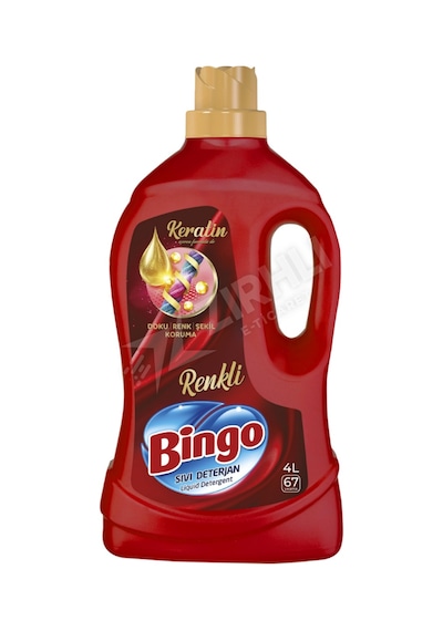 4 Adet Bingo Renkli Sıvı Çamaşır Deterjanı 4 Lt