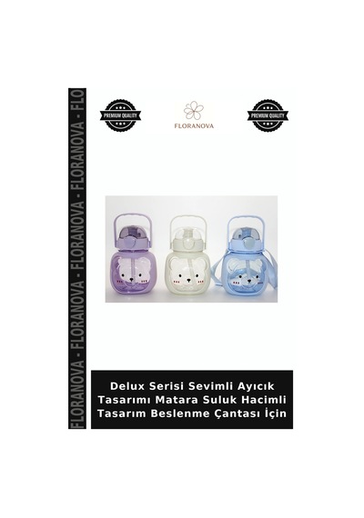 Delux Serisi Sevimli Ayıcık Tasarımı Matara Suluk Hacimli Tasarım Beslenme Çantası İçin Çok Renkli