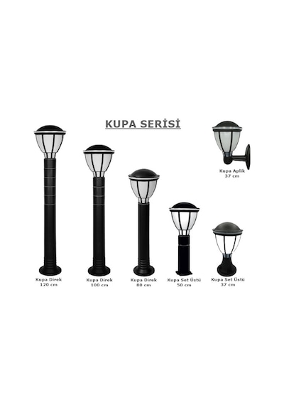 Kupa 50 Cm Set Üstü Bahçe Lambası Zita Bahçe Aydınlatma Armatürü