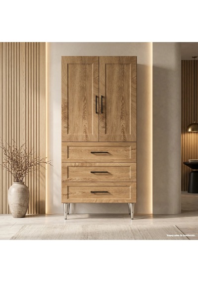 Aspen Çok Amaçlı Dolap 60 Cm 2 Kapak 3 Çekmece Ilgaz Ladin - Çok Amaçlı Çekmeceli Dolap Gri