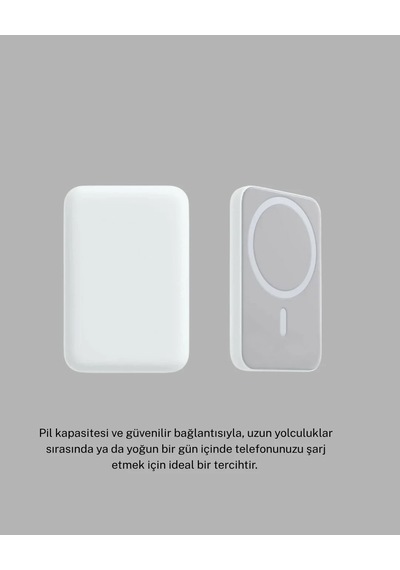Ers Magsafe 15w Kablosuz Hızlı Şarj, Lightning Girişli Taşınabilir Batarya
