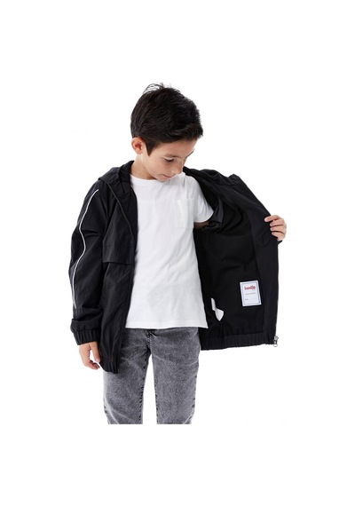 Benitto Kids Erkek Çocuk Kapüşonlu Yağmurluk 51362 Siyah
